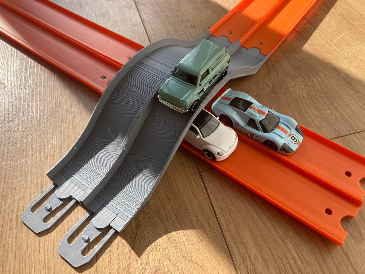 Hot Wheels Compatible Bridge Track: Two-Lane Hump Jump