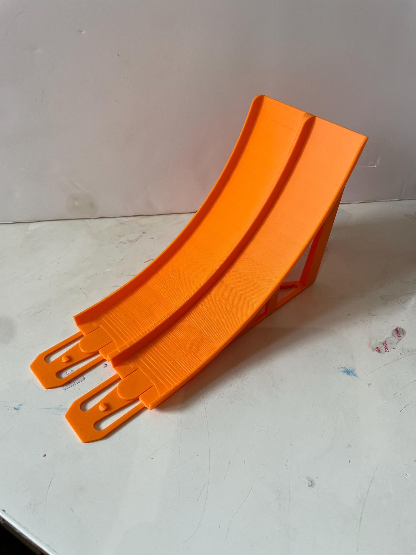 Orange Hot Wheels Track Jump - Custom Add-On, Monster Truck Compatible