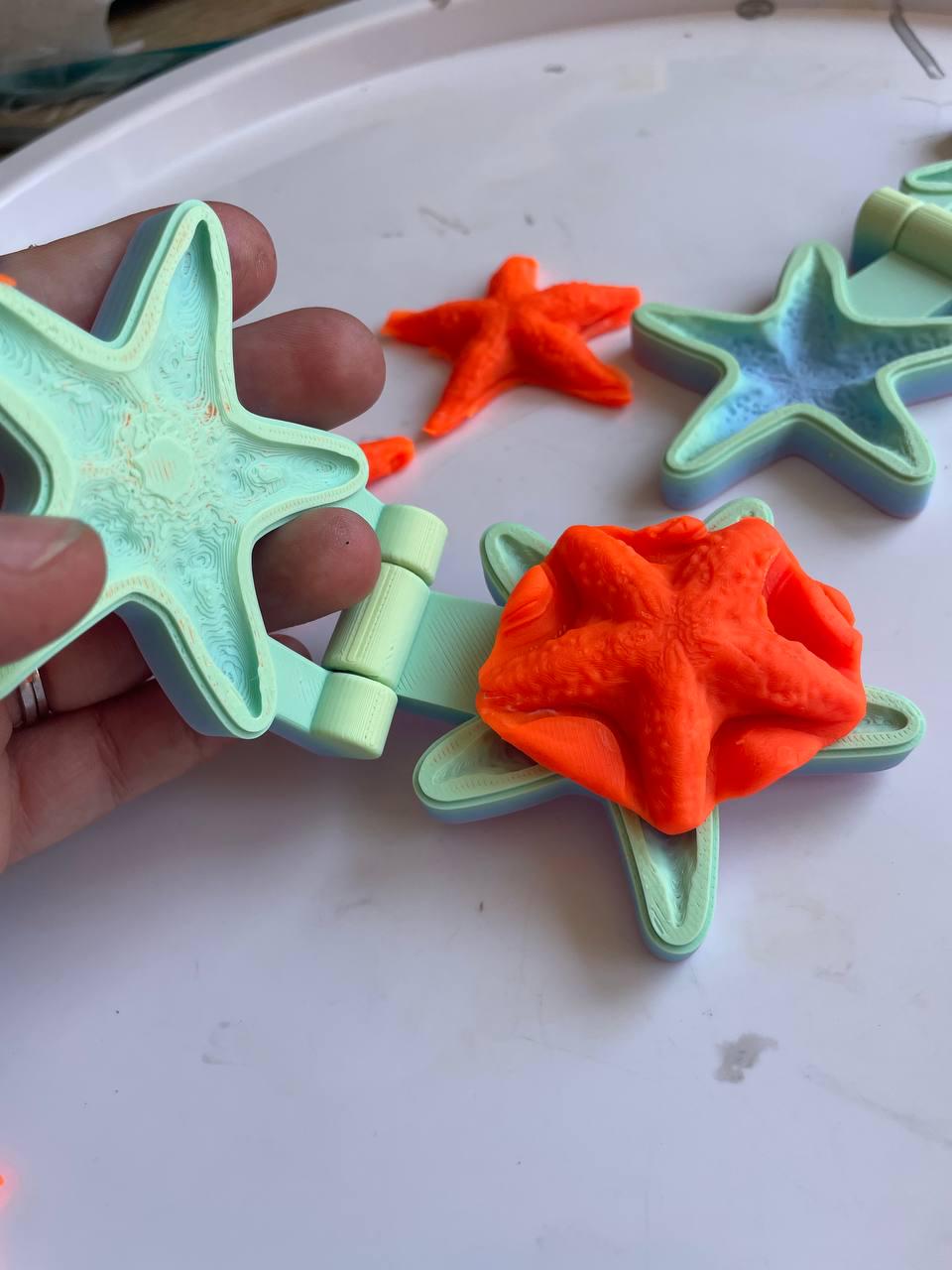 Starfish Sensory Mold: Montessori Play Dough & Kinetic Sand Toy