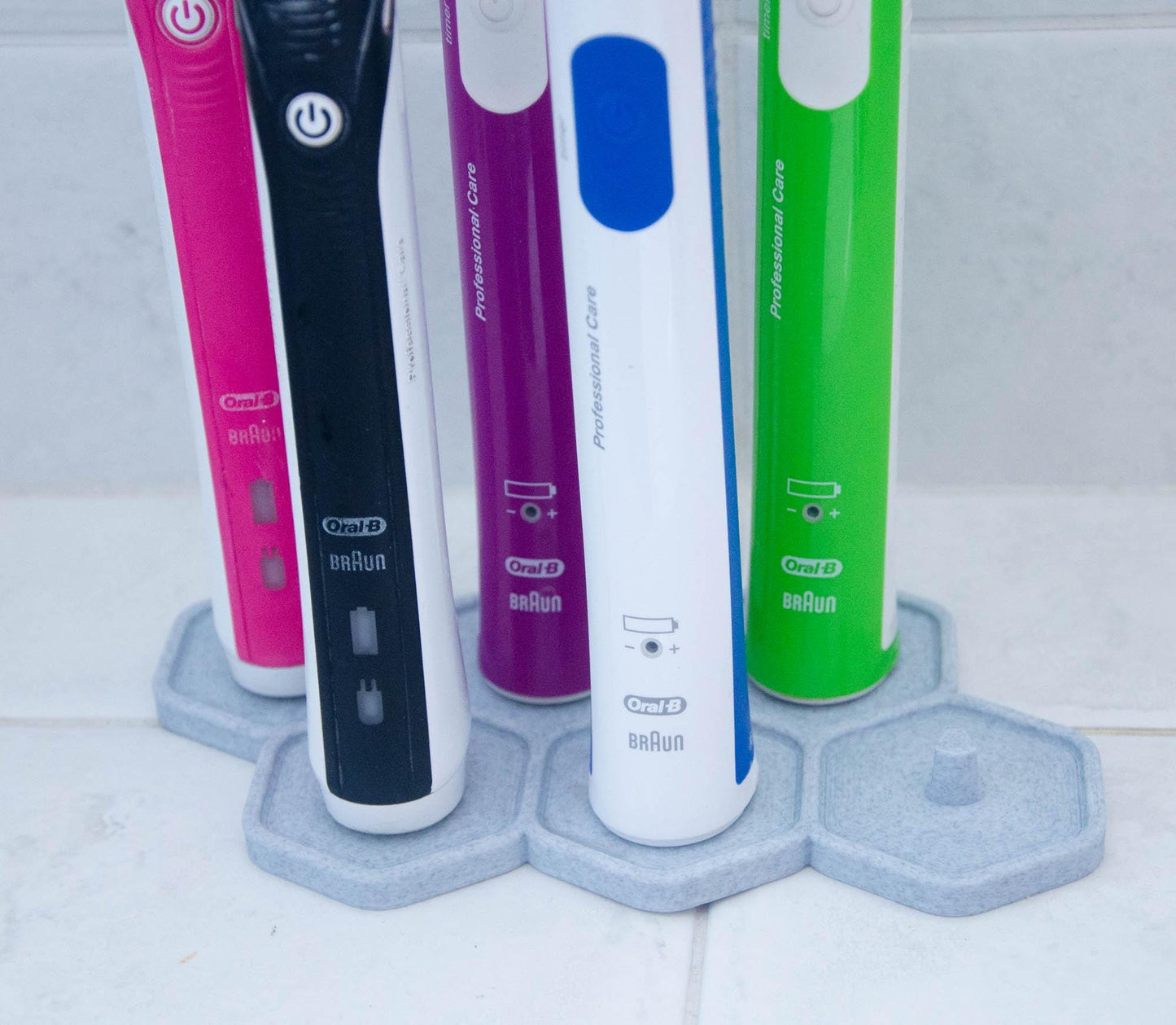 Marble Grey Toothbrush Stand: Family Organizer Holder, marble decor